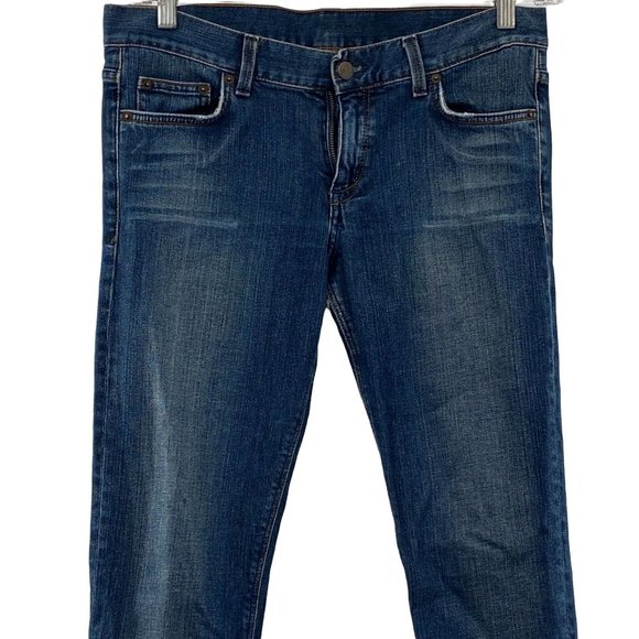 H&M STRAIGHT LEG JEANS DARK BLUE WOMENS 31 - Picture 2 of 5